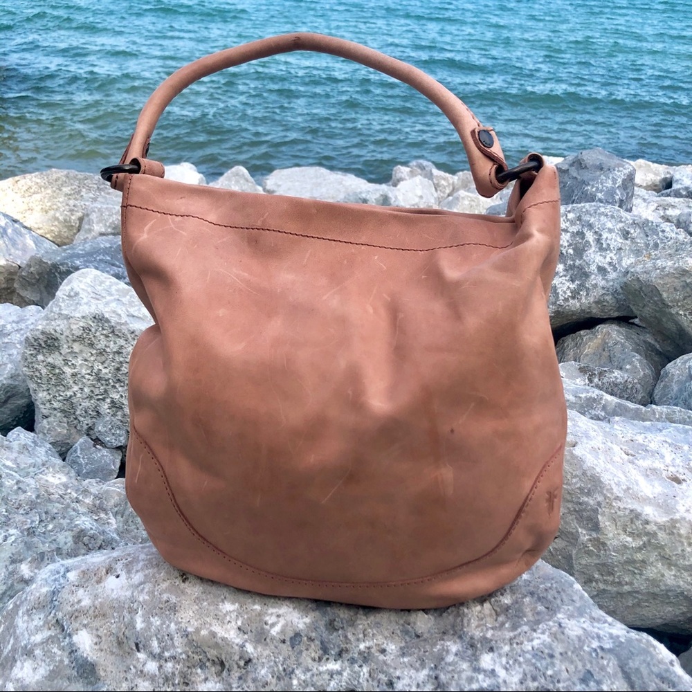 FRYE Melissa Hobo Bag Purse Handbag Dusty Rose NWT